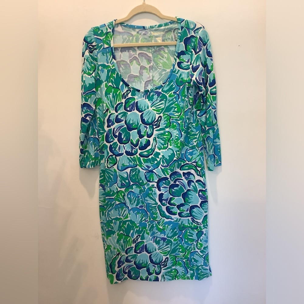 Lilly Pulitzer 100% Pima cotton body con dress Sz L